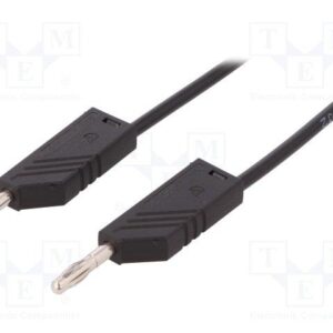 Cable de Prueba con Bananas 4mm 1m color NEGRO 16A/60Vdc