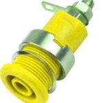 Hembrilla 4mm color AMARILLO 32Amp para Chasis