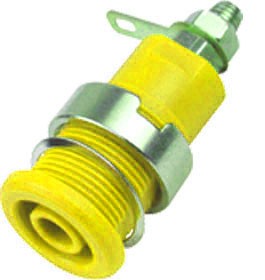 Hembrilla 4mm color AMARILLO 32Amp para Chasis