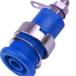 Hembrilla 4mm color AZUL 32Amp para Chasis