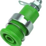 Hembrilla 4mm color VERDE 32Amp para Chasis