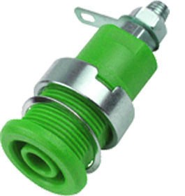 Hembrilla 4mm color VERDE 32Amp para Chasis