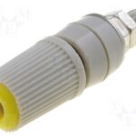 Hembrilla de Panel o Chasis para Banana de 4mm 24Amp color AMARILLO