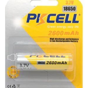 Batería LITIO ICR18650 3,7V/2600mAh Cto. Control Terminales Tetón
