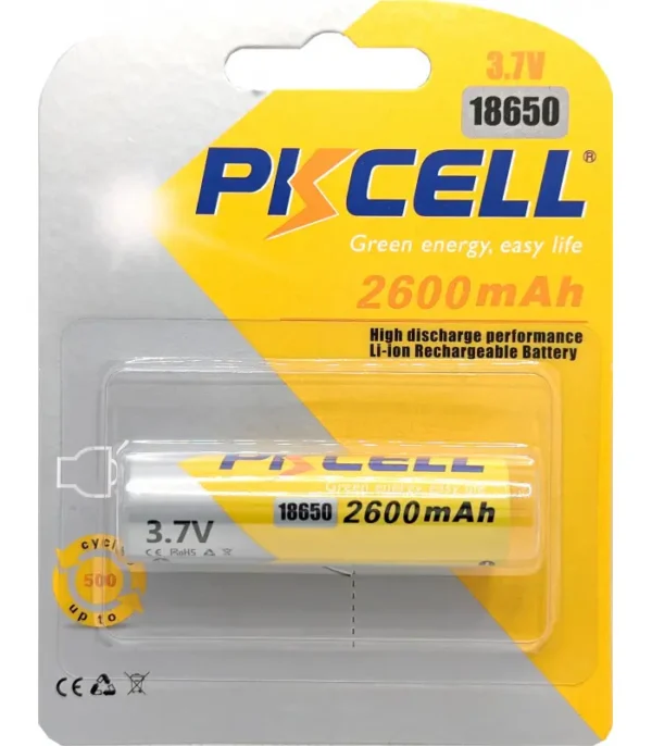 Batería LITIO ICR18650 3,7V/2600mAh Cto. Control Terminales Tetón