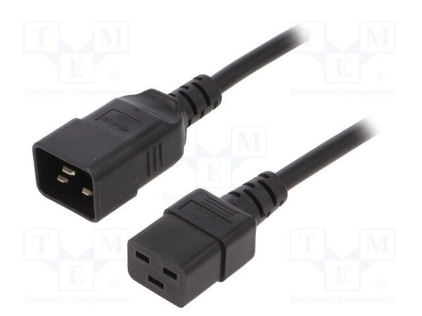 Cable Alimentacion C19 Hembra a C20 Macho NEGRO 1,8m