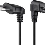 Cable Alimentacion Forma 8 C7 a CEE7 ACODADOS 3 metros