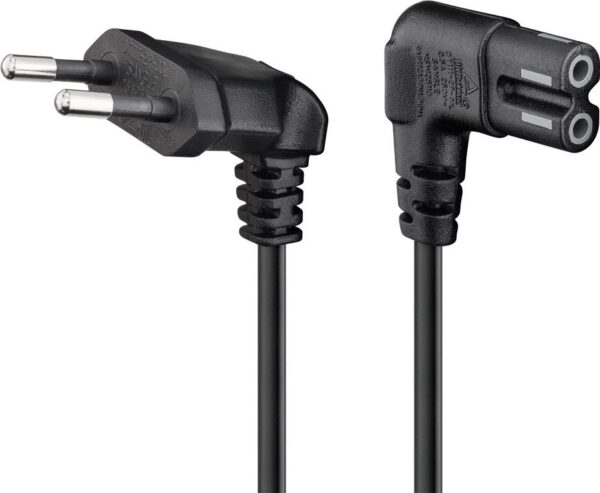 Cable Alimentacion Forma 8 C7 a CEE7 ACODADOS 3 metros