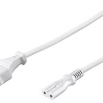 Cable Alimentacion Forma 8 C7 a CEE7 BLANCO 5m