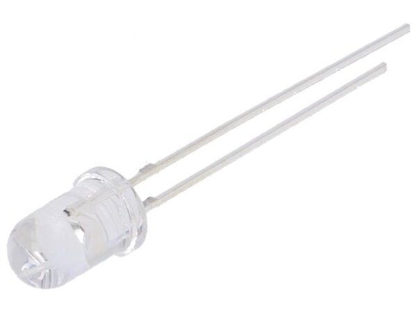Diodo LED NARANJA 5mm 12V 1500mcd 30º Lente Transparente