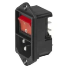 Base Conexion Empotrar IEC320 C14 + Interruptor Luminoso ROJO