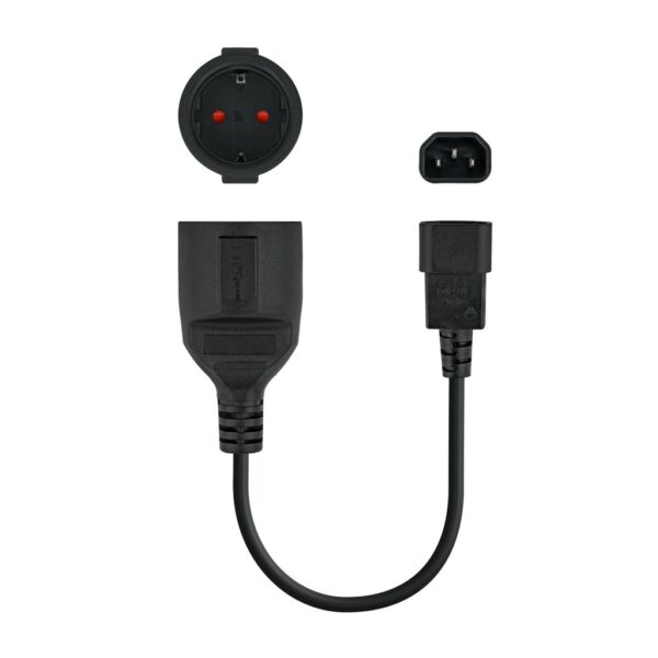 Cable Alimentacion C14 a Schuko Hembra 0,25m NANOCABLE