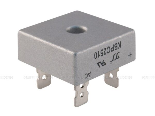 Puente Rectificador 1000V 25A 28x28mm FASTON KBPC2510