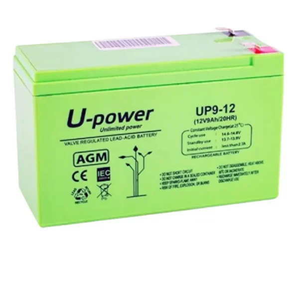 Bateria PLOMO AGM 12V/9A 151x65x95mm F2 U-POWER