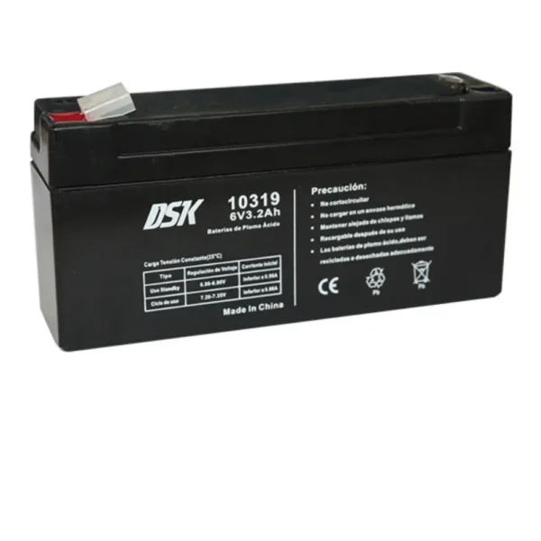 Bateria PLOMO AGM 6V/3,2Ah 124x34x60mm DSK