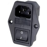 Base Conexion Empotrar IEC320 C14 + PortaFusible + Interruptor