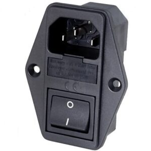 Base Conexion Empotrar IEC320 C14 + PortaFusible + Interruptor