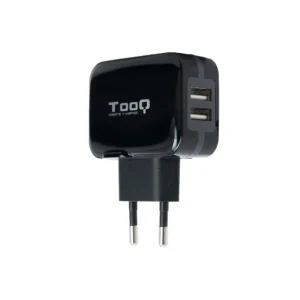 Cargador 2xUSB-A 17W NEGRO TOOQ