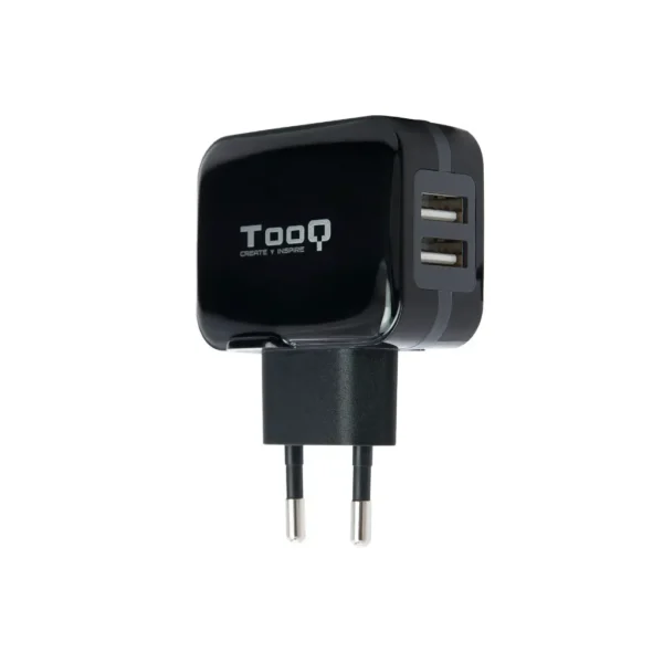 Cargador 2xUSB-A 17W NEGRO TOOQ