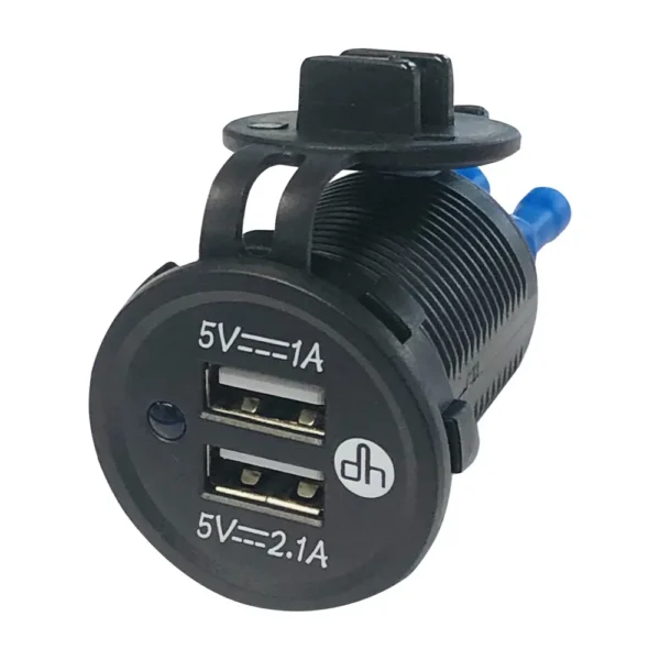 CARGADOR PANEL USB-Ax2 5Vdc 1Ah y 2,1Ah Entrada 12/24Vdc