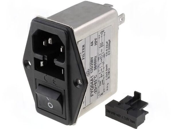 Filtro Interferencias + Interruptor+portafusible + IEC320 C14