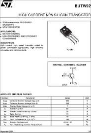 Transistor NPN 250V 60Amp 180W TO247-3 BUTW92