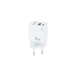 Cargador USB-C/PD USB-A/QC 30W GAN BLANCO TOOQ