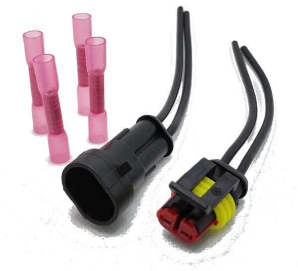 Conector Aereo 2 vias con cables 90mm Macho/Hembra