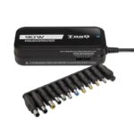Cargador Portatil Universal 15V-24Vdc + 1 salida USB 90W con 12 Conectores TQLC-90BS02M