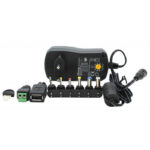 Alimentador Regulable Manual 3V-12Vdc 18W 1500mAh con 8 Conectores PCE1500-UNI