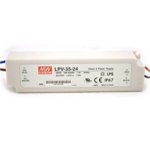 Driver LED 24Vdc 36W 1,5A IP67 MW LPV-35-24