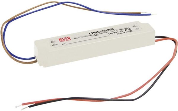 Driver LEDs 350mAh 16,8W 6-48Vdc IP67 MW LPHC-18-350