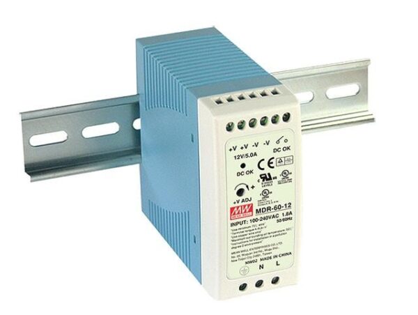 Fuente Alimentación CARRIL DIN 12Vdc 60W 5A MW MDR-60-12