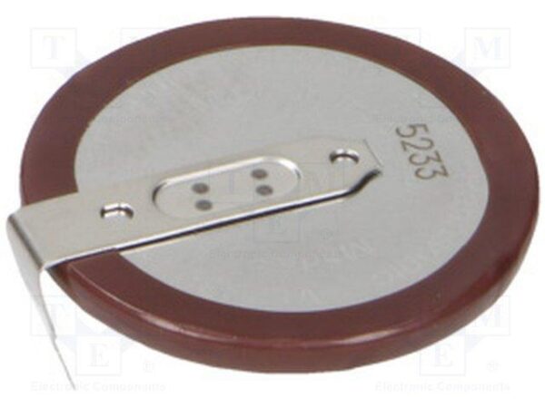 Bateria LITIO CR2330 3Vdc/50mAh Cto. Impreso 2Pin Posición Horizontal