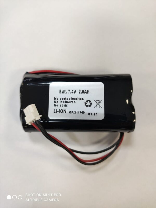 Bateria LITIO ICR18650x2 7,4V/2600mAh Terminales Cables