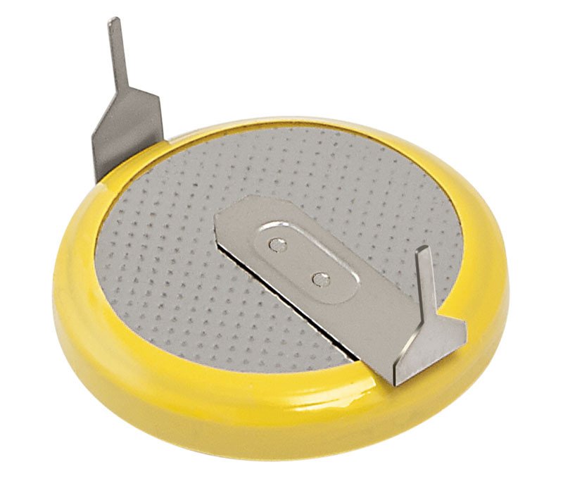 Batería LITIO CR2032 3,6V/40mAh Cto.Impreso 2pin Posición Horizontal