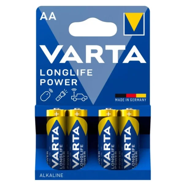 PILA AA/LR06 Alcalina 1,5V VARTA LONGLIFE Power (Blister 4 Unidades)