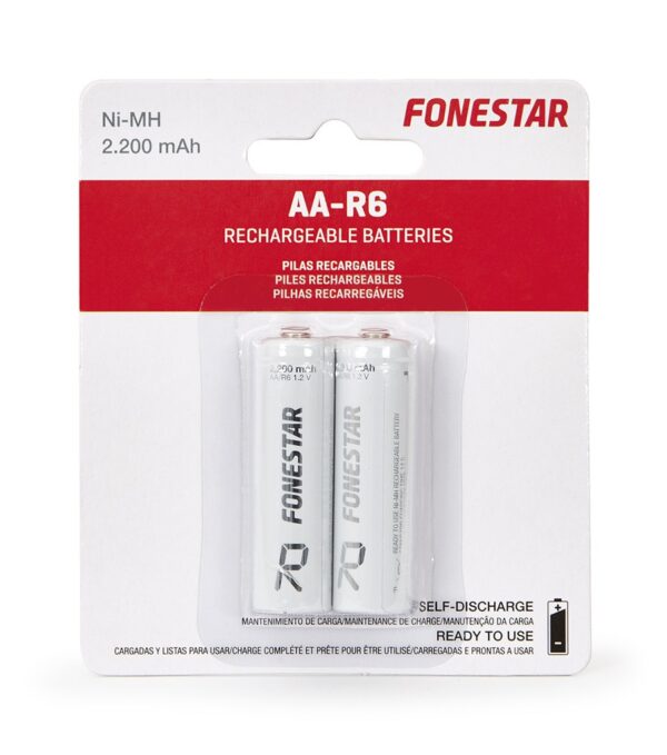 Bateria NI-MH AA/R6 1,2V/2200mAh FONESTAR (Bliste 2 Unidades)