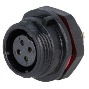 Conector Hembra 4 pines IP68 Redondo con Rosca Exterior PANEL