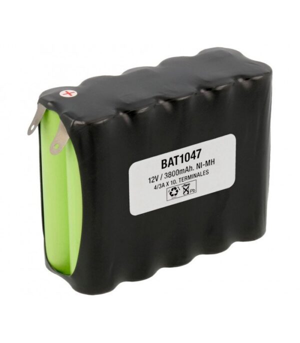 Batería NI-MH 4/3Ax10 12V/3800mAh Terminales Soldar