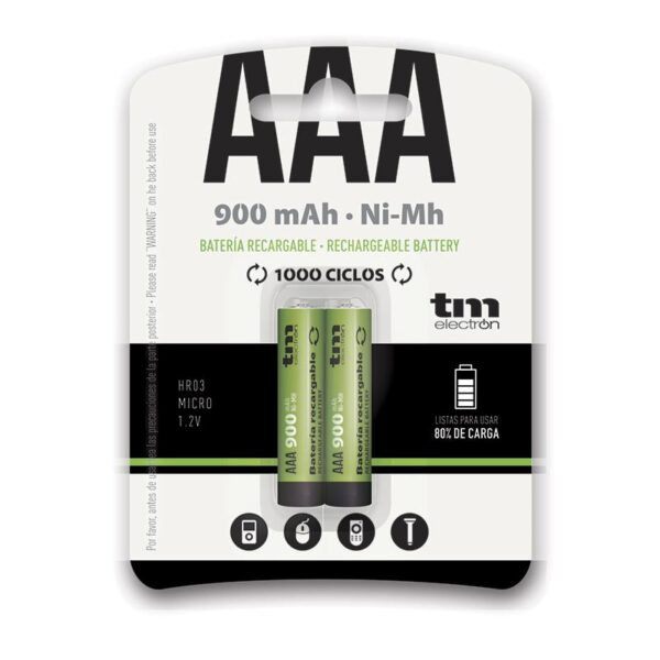 Batería NI-MH AAAR3 1,2V/900mAh TM (Blister 2 Unidades)