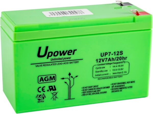Bateria PLOMO AGM 12V/7A 151x65x93.5mm U-POWER
