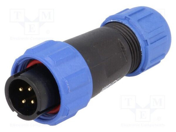 Conector Macho 4 pines IP68 Redondo con Rosca Interior AEREO