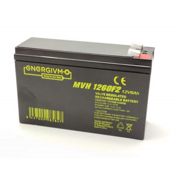 Bateria PLOMO AGM UPS/Sais 12V/6Ah 151x52x93mm Energivm (PBX12-6.5)