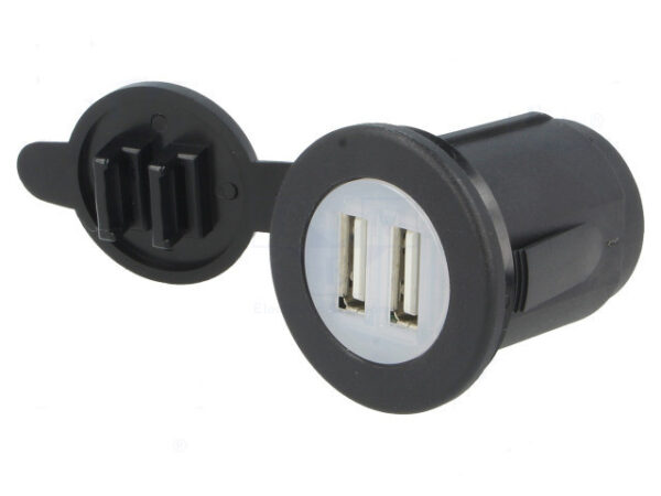 CARGADOR PANEL USB-Ax2 5Vdc 2,1Ah Entrada 12/24Vdc