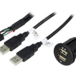 CARGADOR PANEL USB-Ax2 5Vdc 2,1Ah Entrada 12/24Vdc con Cables