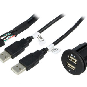 CARGADOR PANEL USB-Ax2 5Vdc 2,1Ah Entrada 12/24Vdc con Cables