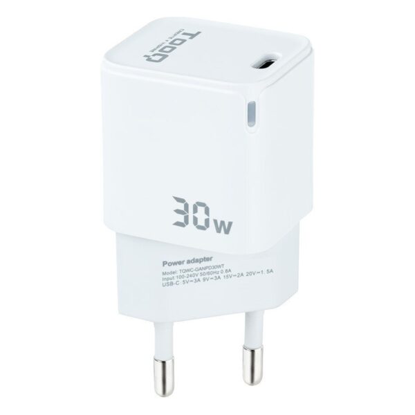 Cargador USB-C/PD 30W GAN BLANCO TOOQ
