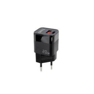Cargador USB-C/PD USB-A/QC 20W NEGRO TOOQ