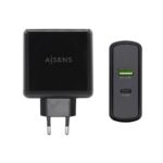 Cargador USB-C/PD USB-A/QC 30W NEGRO AISENS